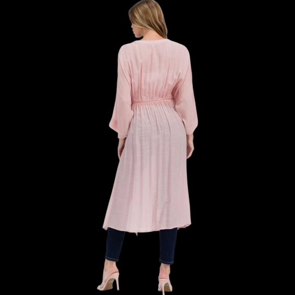 Love Tree Blush Pink Lace Cardigan. Sizes Small, Medium, Large. - Picture 3 of 3